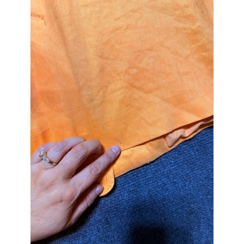 Forever 21 Blazer Jacket Women Large Orange Double Breasted Linen Blend - Picture 5 of 9
